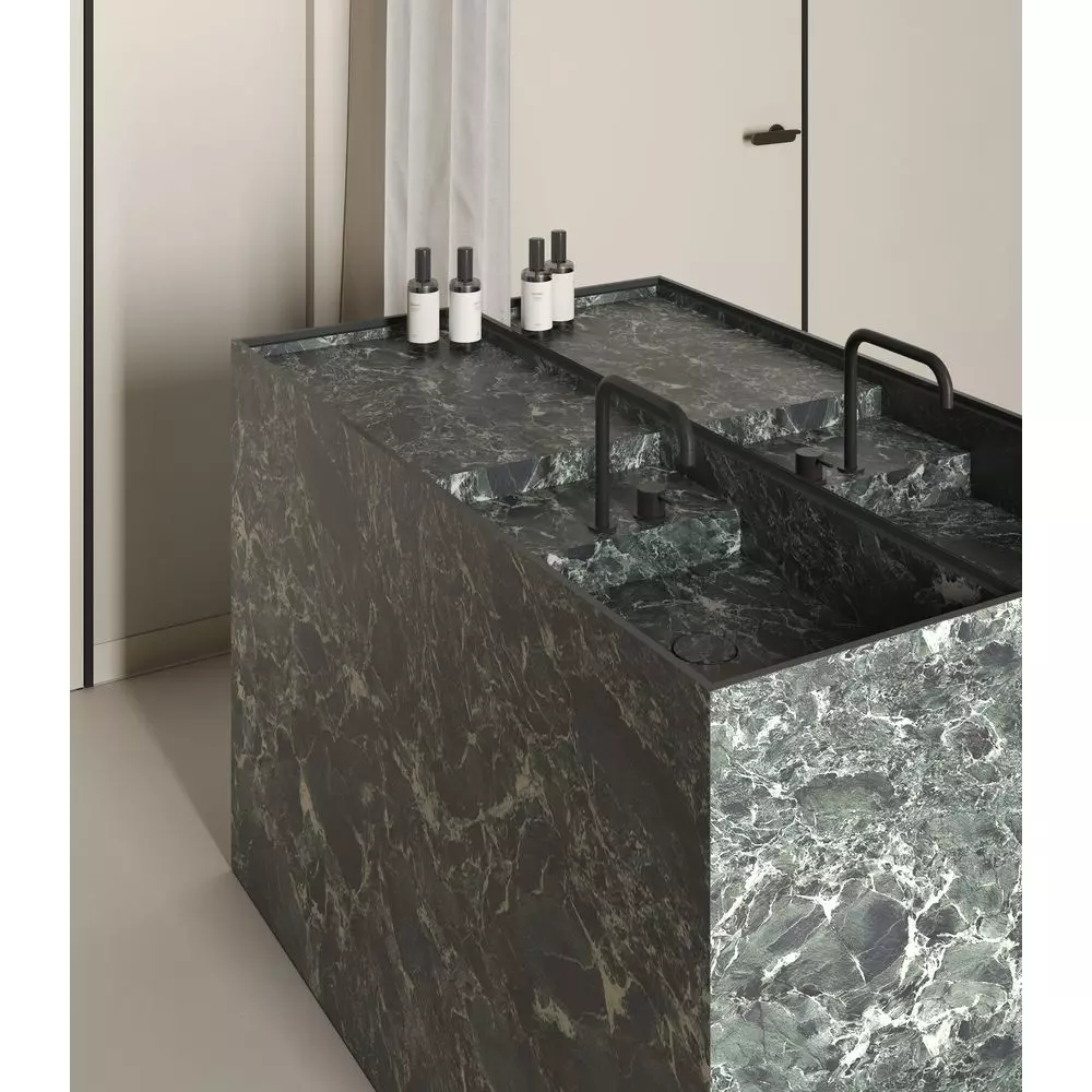 Умывальник отдельностоящий Luxestone 140x40x85 см из керамогранита, удлиненный (Stonesink model4) - Фото 3